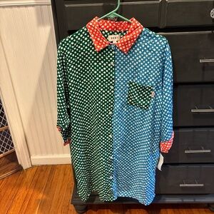 DKNY Red and Green sleep shirt size large brand new
